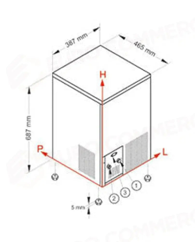 PRODUTTORE DI GHIACCIO CON CONTENITORE INCORPORATO - SISTEMA A SPRUZZO - SL60 FROZEN QUBE R290 - BREMA