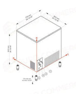 PRODUTTORE DI GHIACCIO CON CONTENITORE INCORPORATO - SISTEMA A SPRUZZO - SL140 FROZEN QUBE R290 - BREMA