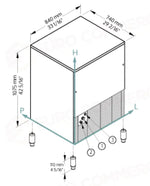 PRODUTTORE DI GHIACCIO CON CONTENITORE INCORPORATO - SISTEMA A SPRUZZO - ECP 135 CUBETTO PIENO QUADRATO NG - BREMA