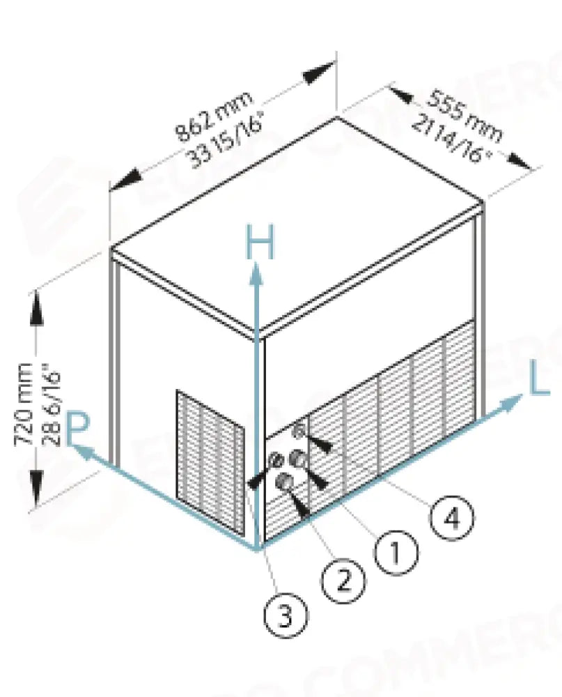 PRODUTTORE DI GHIACCIO MODULARE - SISTEMA A SPRUZZO - ECPM 150 CUBETTO PIENO QUADRATO NG - BREMA