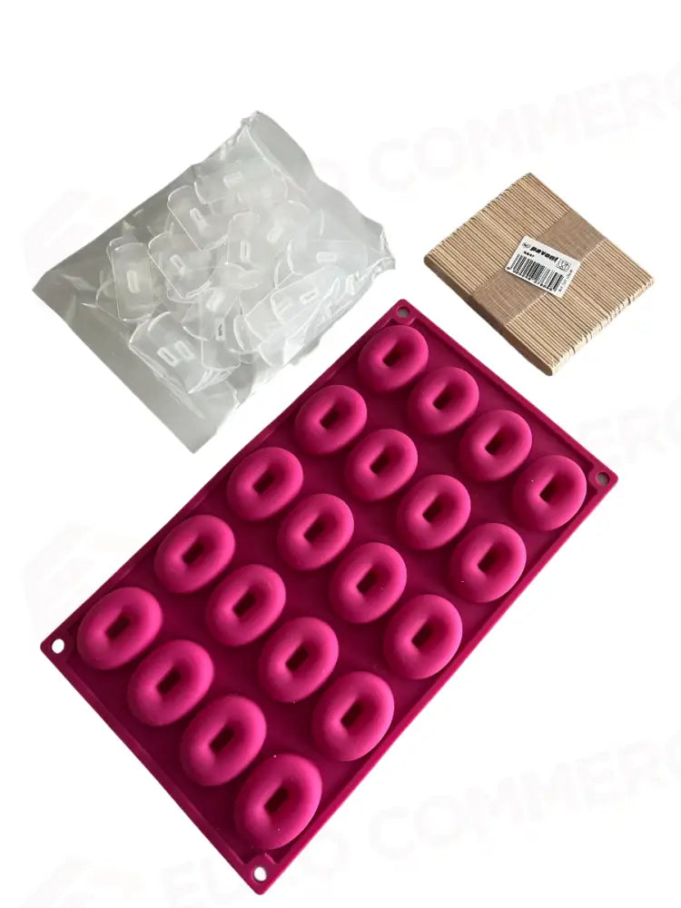 RAINBOW STICK - KIT CON STAMPO IN SILICONE PER GELATO A STECCO - STAMPO PX3212 DIM. MM 46 X 35 X 12 H VOL ~ 12 ML + 50