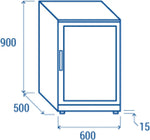 RETRO BANCO REFRIGERATO A N.1 PORTA BATTENTE IN ACCIAIO INOX M2 -1°C/+7°C - BBA 148 - COOL HEAD