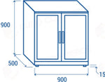 RETRO BANCO REFRIGERATO A N.2 PORTA BATTENTE IN ACCIAIO INOX M2 -1°C/+7°C - BBA 218 - COOL HEAD
