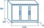 RETRO BANCO REFRIGERATO A N.3 PORTA BATTENTE IN ACCIAIO INOX M2 -1°C/+7°C - BBA 348 - COOL HEAD