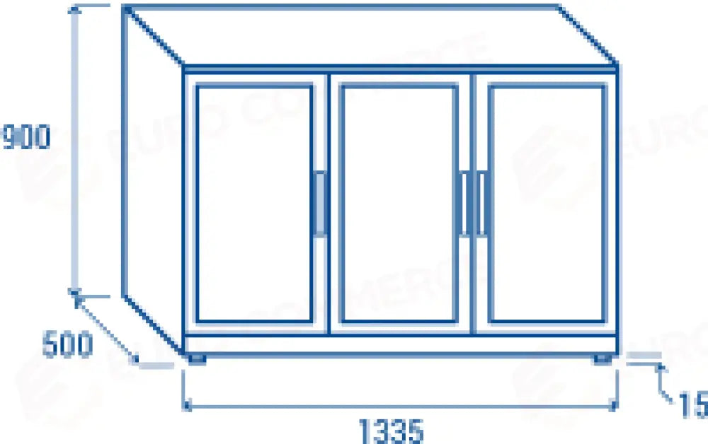 RETRO BANCO REFRIGERATO A N.3 PORTA BATTENTE IN ACCIAIO INOX M2 -1°C/+7°C - BBA 348 - COOL HEAD
