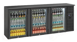 RETRO BANCO REFRIGERATO A N.3 PORTE VETRO BATTENTI M2 -1°/+7° - QBG 300 - COOL HEAD