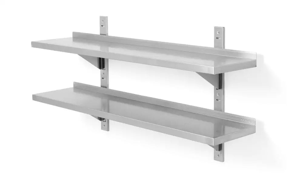 RIPIANO A DOPPIA PARETE REGOLABILE CON 2 STAFFE 1200X300X(H)600MM - HENDI
