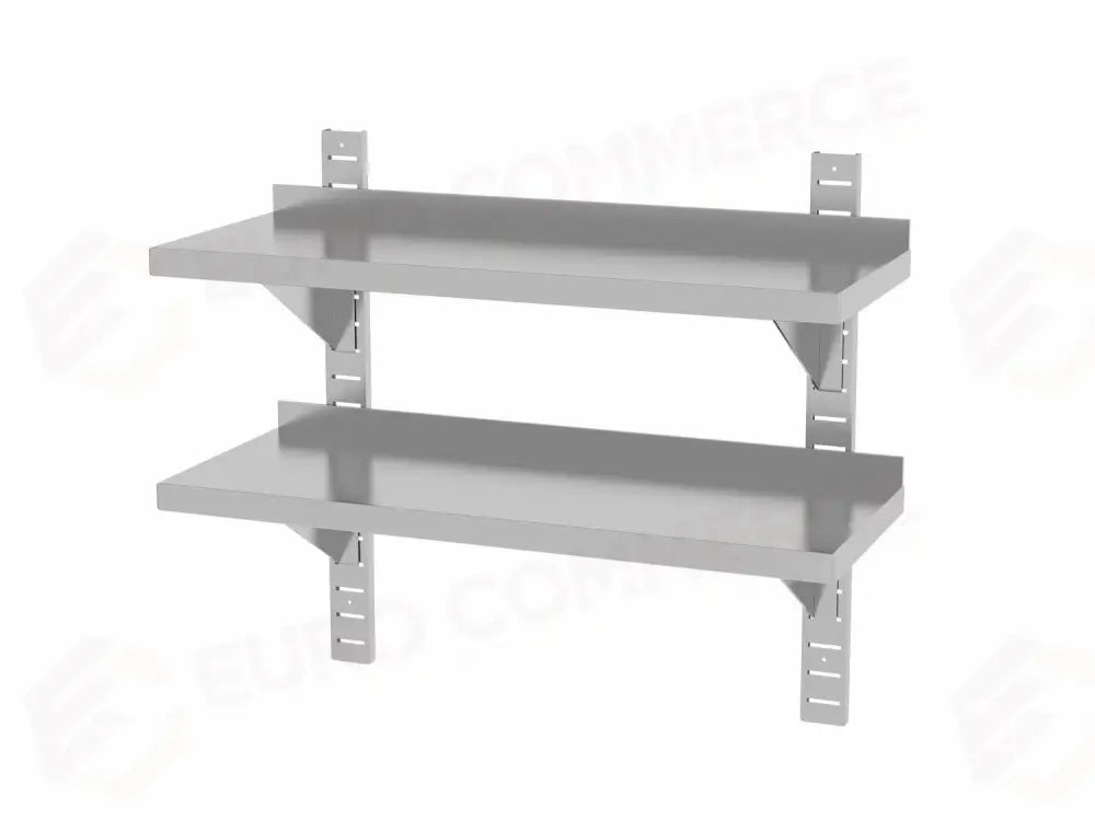 RIPIANO A DOPPIA PARETE REGOLABILE CON 2 STAFFE 800X300X(H)600MM - HENDI
