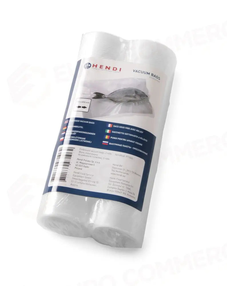 SACCHETTO SOTTOVUOTO GOFFRATO IN ROTOLO - 2 PEZZI HENDI 6000X200MM - 971062