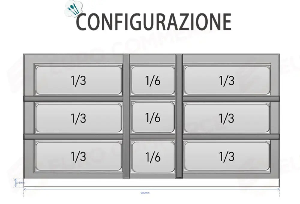 SALADETTE ATOSA ESL3800-GR 2 ANTE CON COPERCHIO COPRINGREDIENTI - 4 X GN 1/1