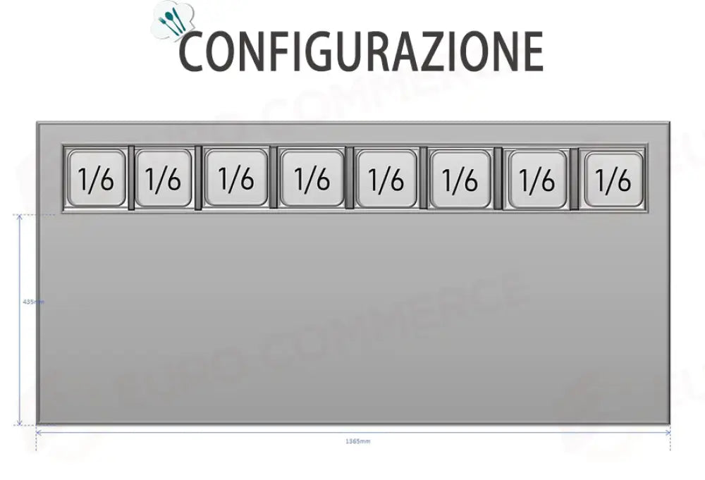 SALADETTE ATOSA ESL3853-GR 3 ANTE CON PORTACONDIMENTI - 8 X GN 1/6