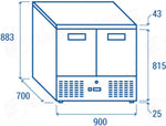 SALADETTE CONGELATORE VENTILATA GN1/1 (TOP INOX) -10°/-20°C - CNX 90V - COOL HEAD