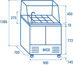SALADETTE REFRIGERATA GN1/1 (TOP APRIBILE E RUBINETTO) +2°/+10°C - BB 90 - COOL HEAD