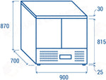SALADETTE REFRIGERATA GN1/1 (TOP PIZZA) +0°/+8°C - CRZ 90A - COOL HEAD