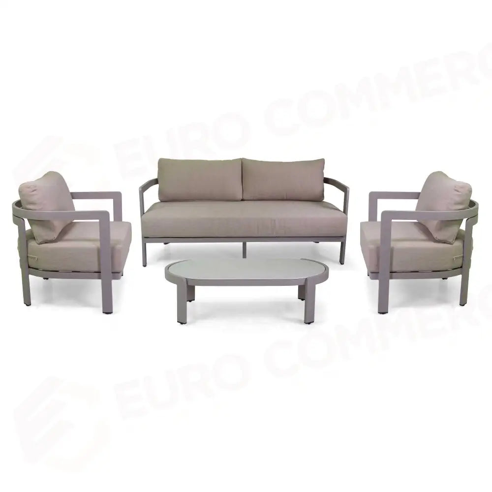 SALOTTO ALLUMINIO ALEDO 2 POSTI TORTORAC/CUSCINI BEIGE - 6471180000 - VACCHETTI