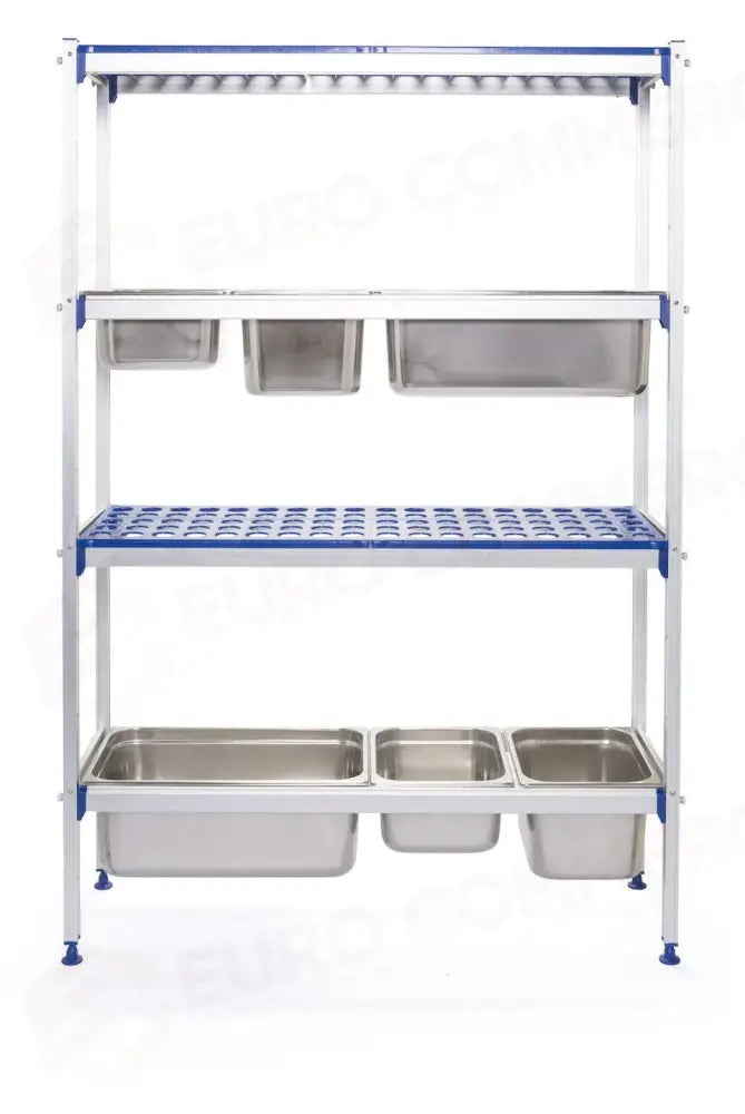 SCAFFALE IN ALLUMINIO PER CONTENITORI GN 1120X355X(H)1685MM - HENDI