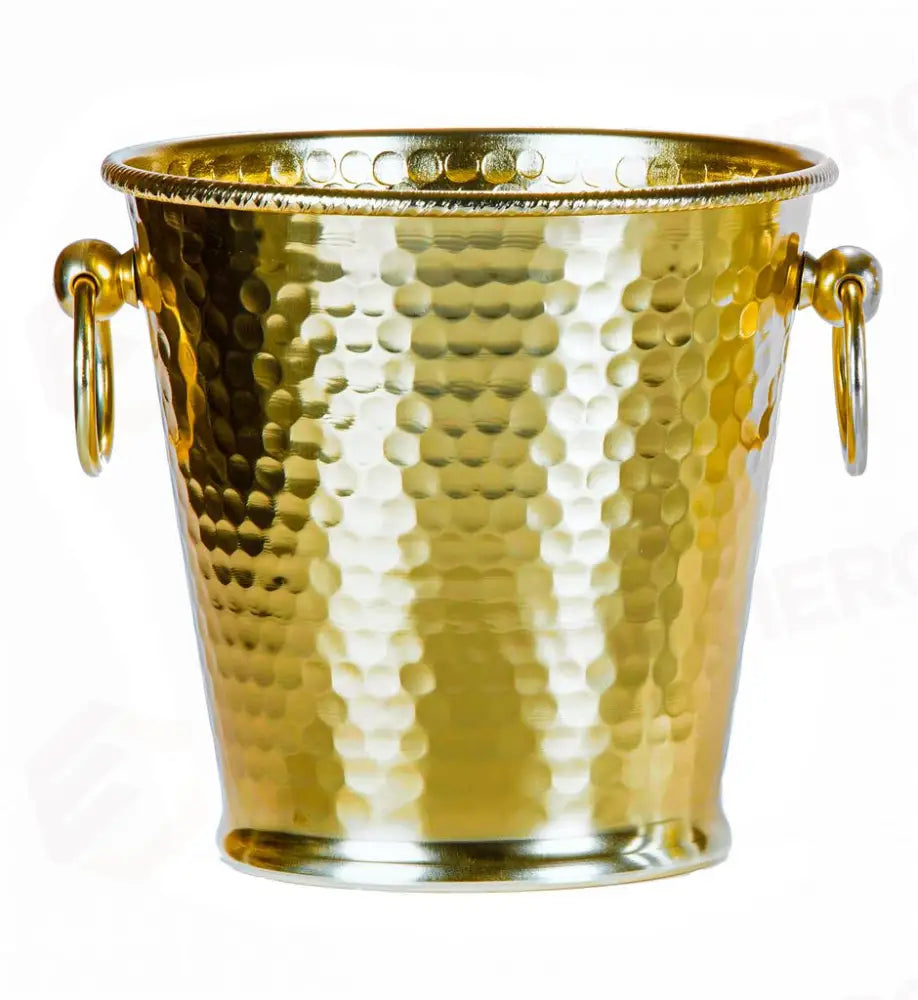 SECCHIELLO CHAMPAGNE MARTELLATO CON ANELLI 21 CM ORO 116 CIANA - 0980087 - MEDRI
