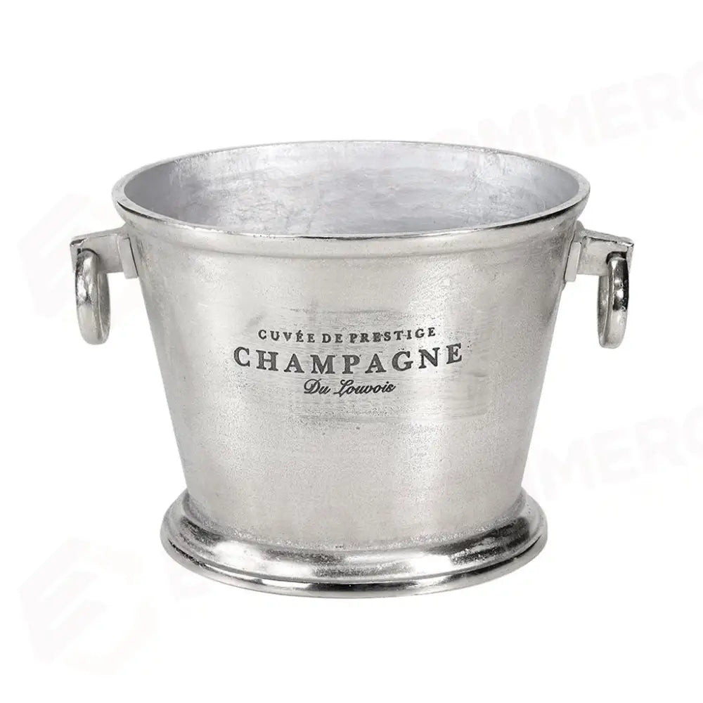 SECCHIELLO PORTABOTTIGLIE OVALE CON ANELLI 32X26 CM SAINT TROPEZ SILVER TB-AL-09-S MEDRI - 13600025 - MEDRI