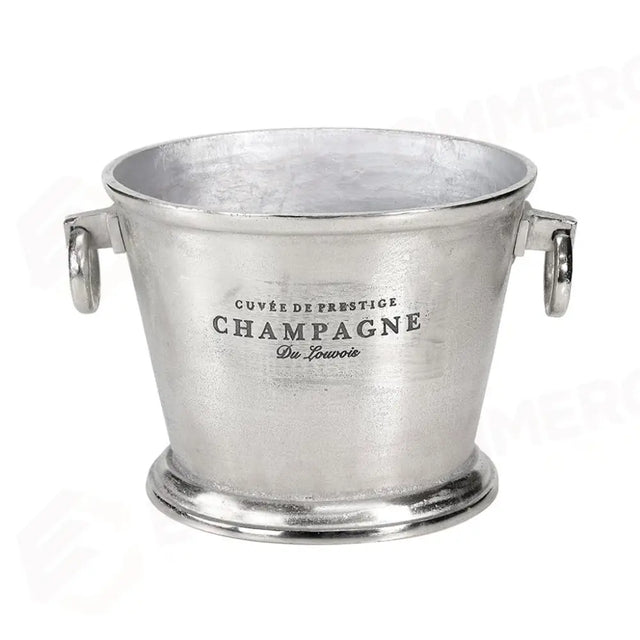 SEAU PORTE-BOUTEILLE OVALE AVEC ANNEAUX 32X26 CM SAINT-TROPEZ ARGENT TB-AL-09-S MEDRI - 13600025 - MEDRI