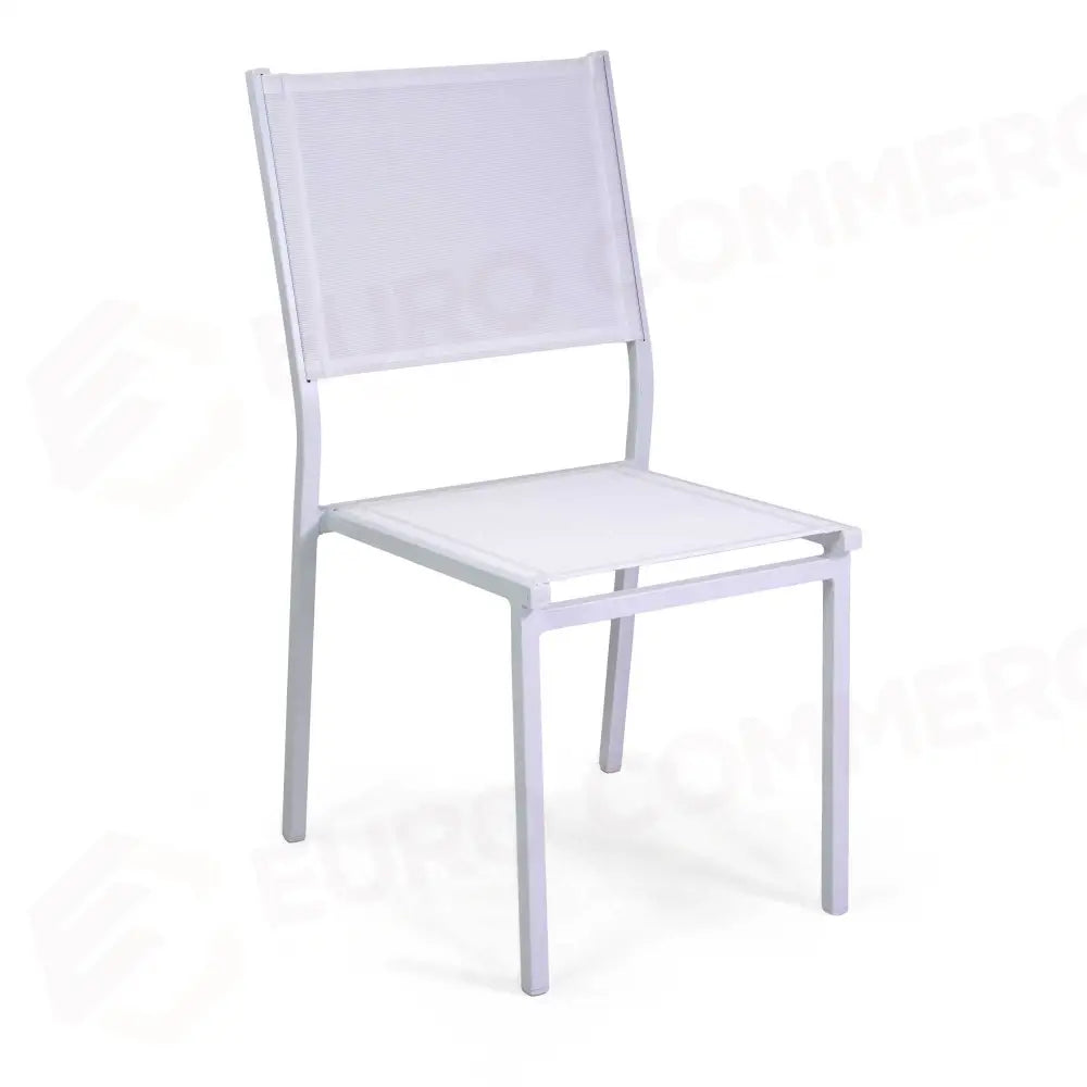 SEDIA ALLUMINIO SULLIVAN BIANCO CON TEXTILENE BIANCO CM55X46H43/88 - 6467460000 - VACCHETTI