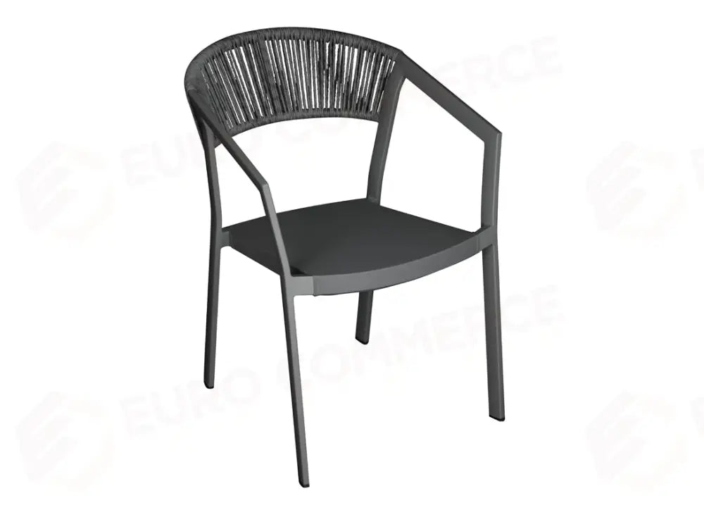 SEDIA CAGLIARI IN ALLUMINIO - TEXTILENE ANTRACITE - WICKER ANTRACITE - ANTRACITE