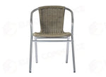 SEDIA CONTRACT IN ALLUMINIO E WICKER - TABACCO