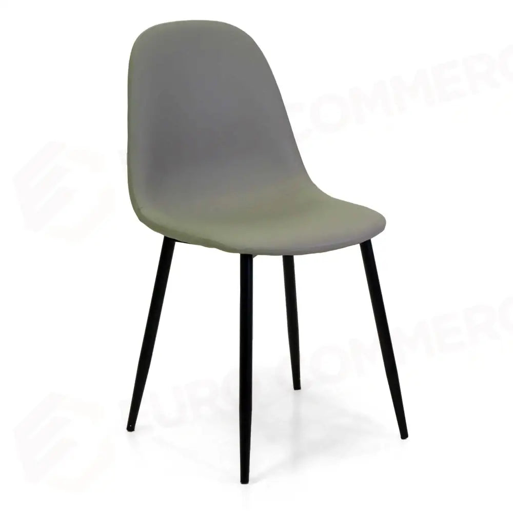 SEDIA ECOPELLE JACKY GRIGIO TORTORA STRUTTURA NERO CM43X55H48/86 - 2810800000 - VACCHETTI