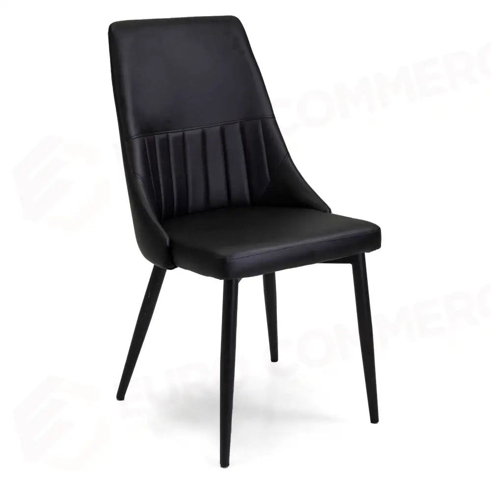 SEDIA ECOPELLE OLIVER NERO STRUTTURA NERO CM48X58H48/90 - 2810170000 - VACCHETTI