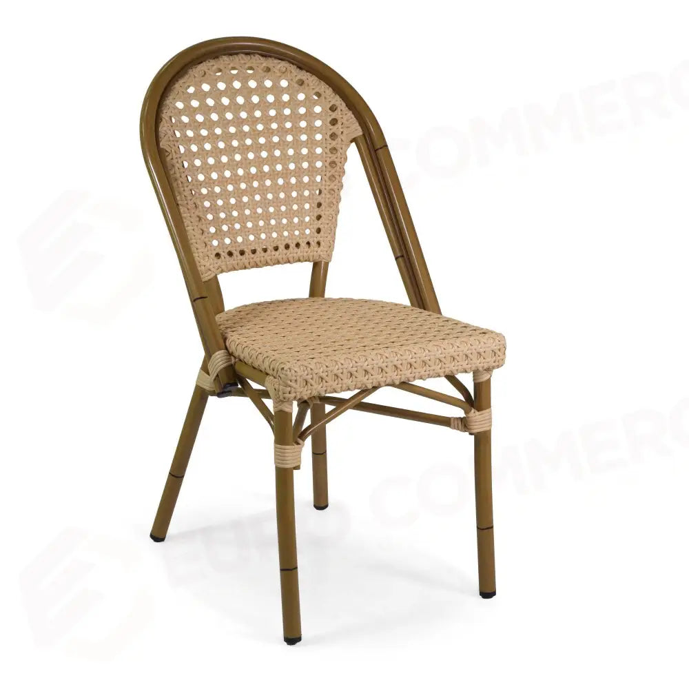 SEDIA FRANCESE ALLUMINIO POLYRATTAN NATURALE CM46X56H45/87 - 6470200000 - VACCHETTI