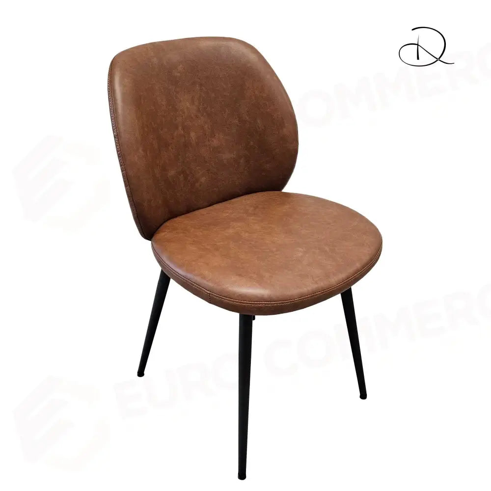 SEDIA GLAEDE ECOPELLE MARRONE STRUTTURA METALLO CM48X56H48,5/84,5 - 2812700000 - VACCHETTI