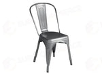 SEDIA IN LAMIERA - SILVER - IMPILABILE