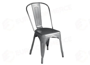 SEDIA IN LAMIERA - SILVER - IMPILABILE