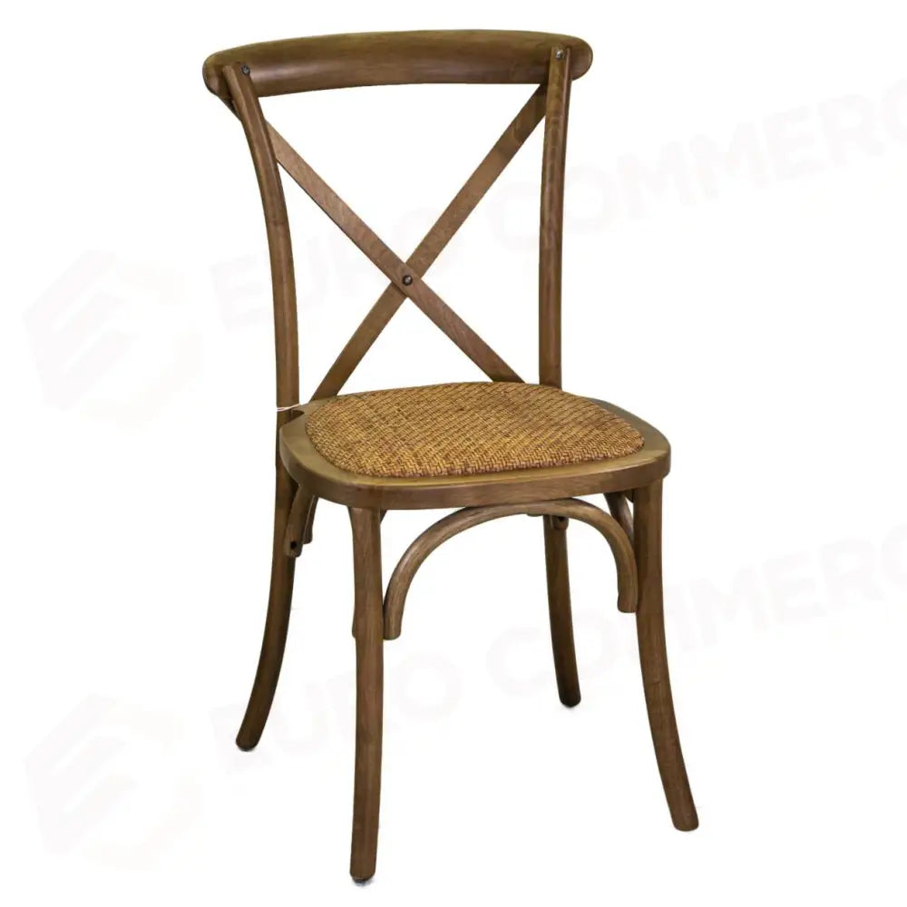 SEDIA LEGNO CROSS MARRONE CHIARO SEDUTAINTRECCIO IMPILABILE CM50X50H46,5/88 - 2806620000 - VACCHETTI