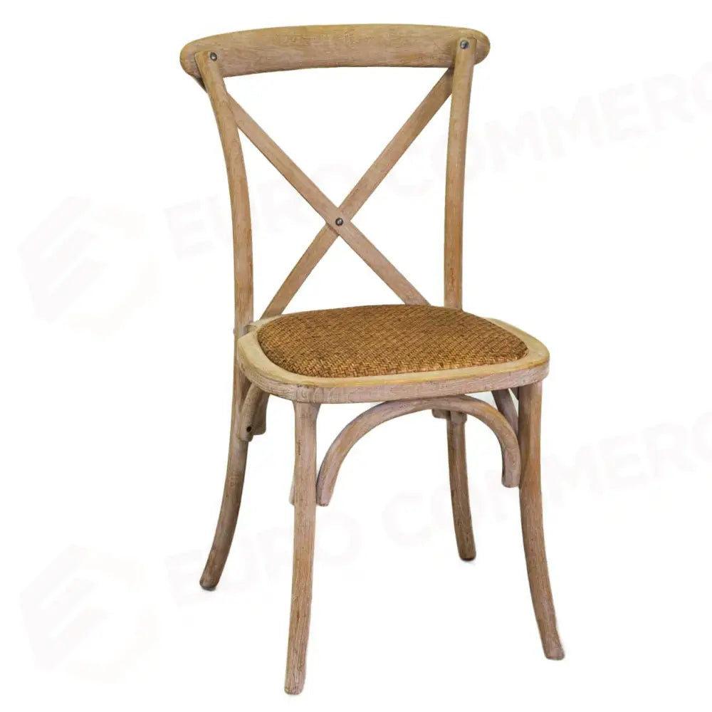 SEDIA LEGNO CROSS NATURALE SEDUTA INTRECCIO IMPILABILE CM51X55H46,5/89 - 2806590000 - VACCHETTI