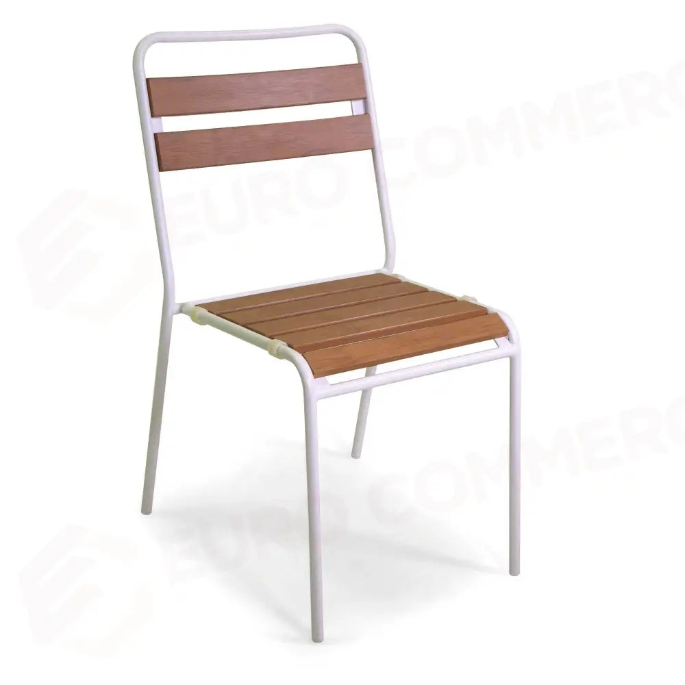 SEDIA METALLO LOKI BIANCO CON POLYWOOD CM46X60H45/86 - 6466670000 - VACCHETTI