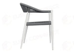 SEDIA MILANO IN ALLUMINIO - WICKER GRIGIO - BIANCO