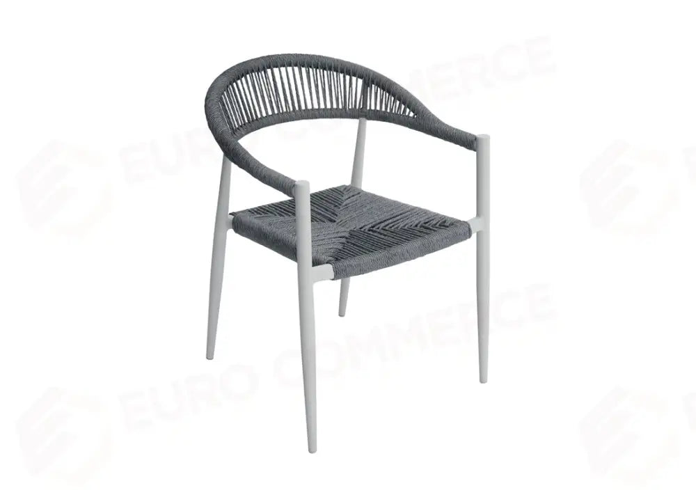 SEDIA MILANO IN ALLUMINIO - WICKER GRIGIO - BIANCO