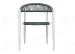 SEDIA MILANO IN ALLUMINIO - WICKER GRIGIO - BIANCO