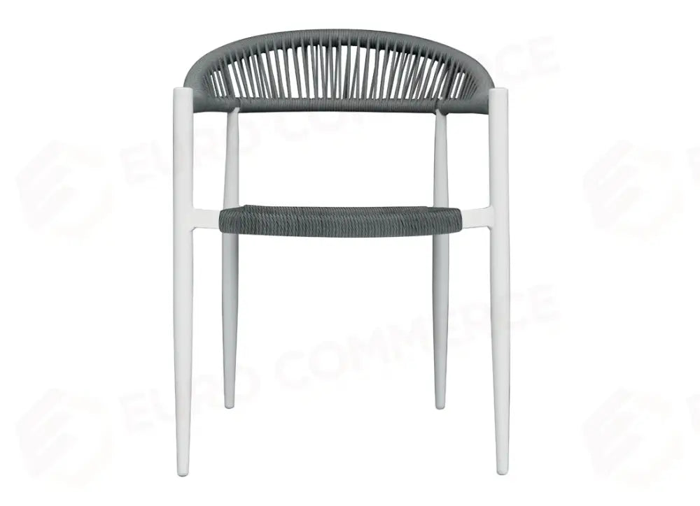 SEDIA MILANO IN ALLUMINIO - WICKER GRIGIO - BIANCO