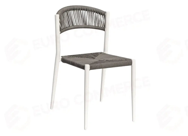 SEDIA MILANO IN ALLUMINIO - WICKER GRIGIO - BIANCO CC69BG - GREENWOOD