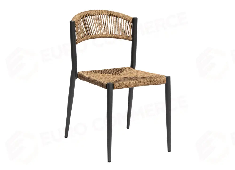 SEDIA MILANO IN ALLUMINIO - WICKER PAGLIA - ANTRACITE