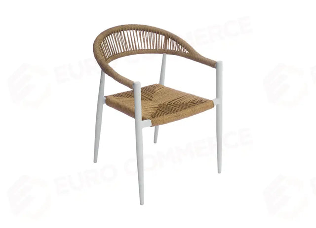 SEDIA MILANO IN ALLUMINIO - WICKER PAGLIA - BIANCO CC68BP - GREENWOOD