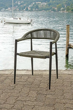 SEDIA MILANO IN ALLUMINIO - WICKER VERDE - ANTRACITE