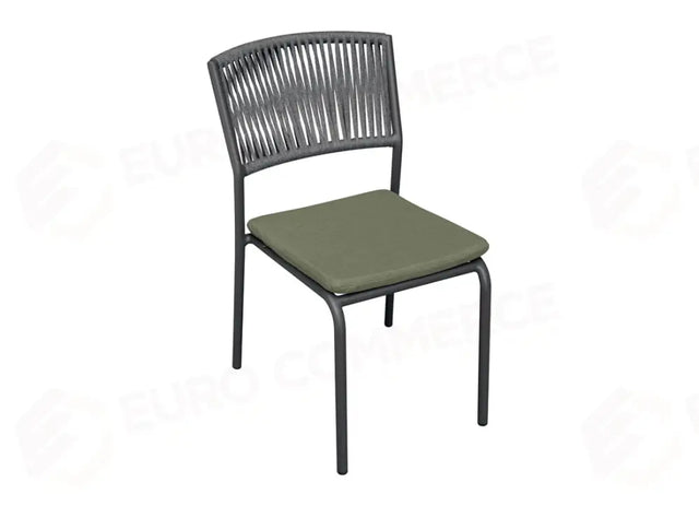 SEDIA MODENA IN ALLUMINIO - CORDA PER ESTERNI VERDE - ANTRACITE CC83V - GREENWOOD