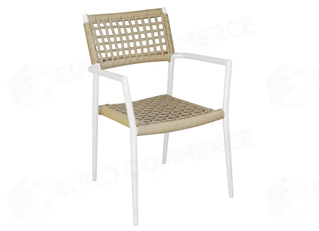 SEDIA PADOVA IN ALLUMINIO - WICKER CANAPA - BIANCO CC78BC - GREENWOOD