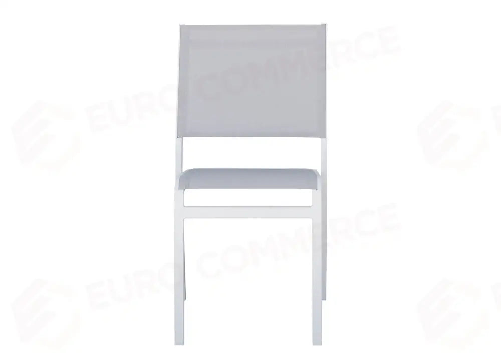 SEDIA POLA IN ALLUMINIO - TEXTILENE GRIGIO CHIARO - BIANCO