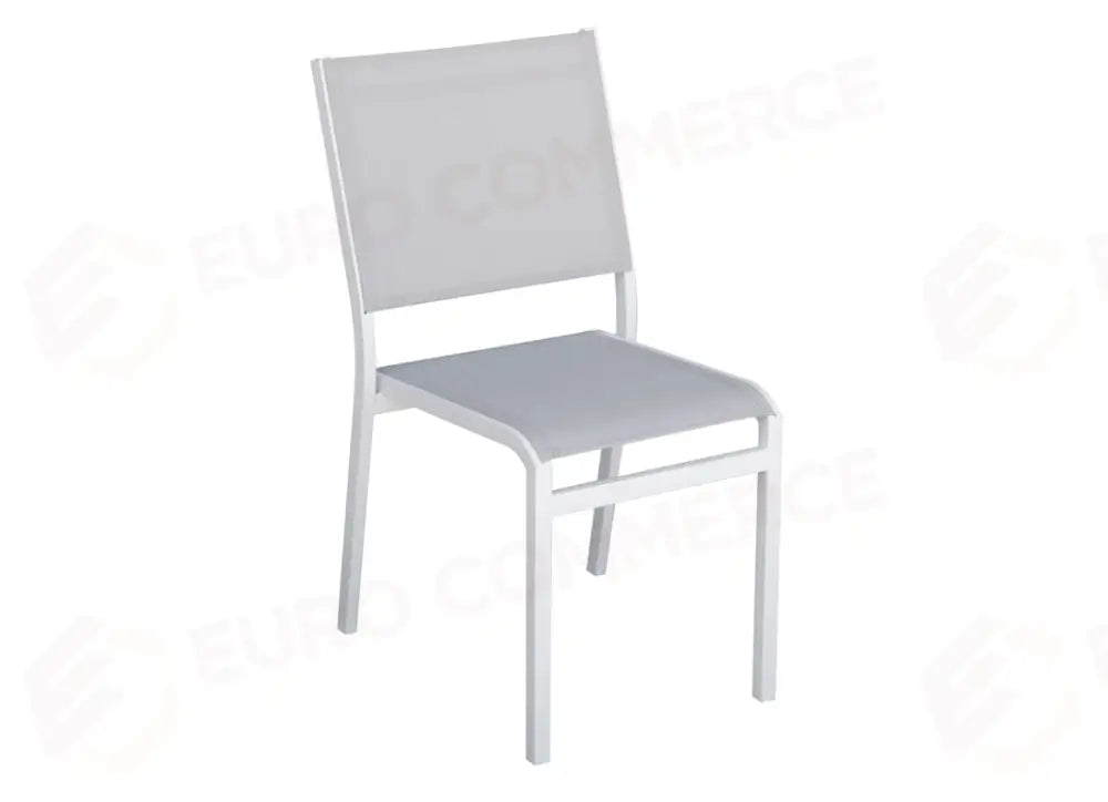 SEDIA POLA IN ALLUMINIO - TEXTILENE GRIGIO CHIARO - BIANCO