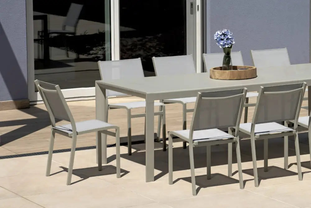 SEDIA POLA IN ALLUMINIO - TEXTILENE GRIGIO CHIARO - CRETA