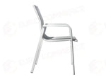 SEDIA SAMO IN ALLUMINIO - TEXTILENE GRIGIO CHIARO - BIANCO