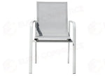 SEDIA SAMO IN ALLUMINIO - TEXTILENE GRIGIO CHIARO - BIANCO